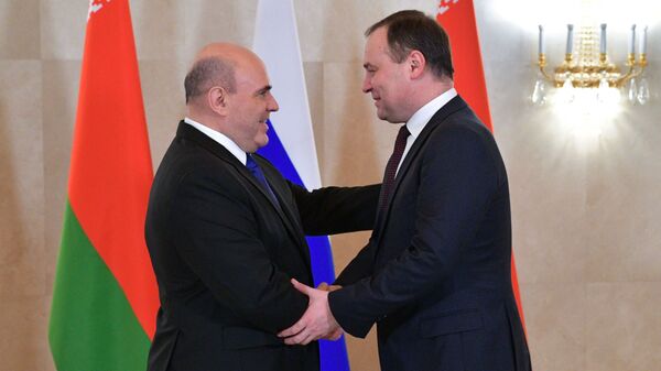 Председатель правительства РФ Михаил Мишустин и премьер-министр Беларуси Роман Головченко - Sputnik Беларусь